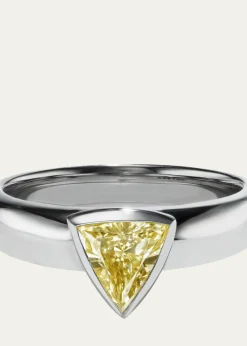 Aaryah18K White Gold Triangular Brilliant Diamond Ellie Ring, Size 7