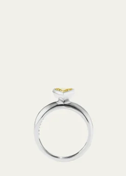 Aaryah18K White Gold Triangular Brilliant Diamond Ellie Ring, Size 7