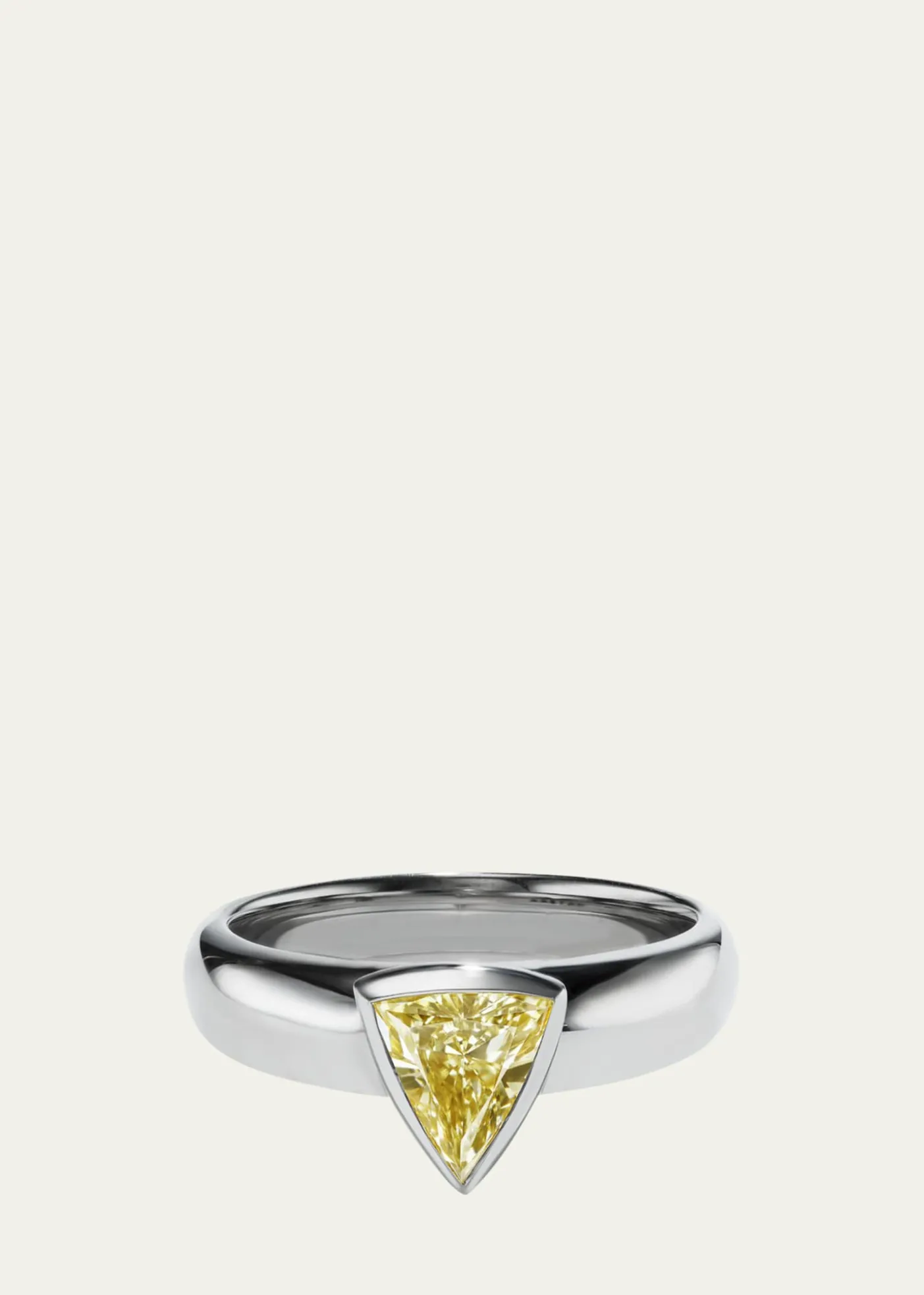 Aaryah18K White Gold Triangular Brilliant Diamond Ellie Ring, Size 7