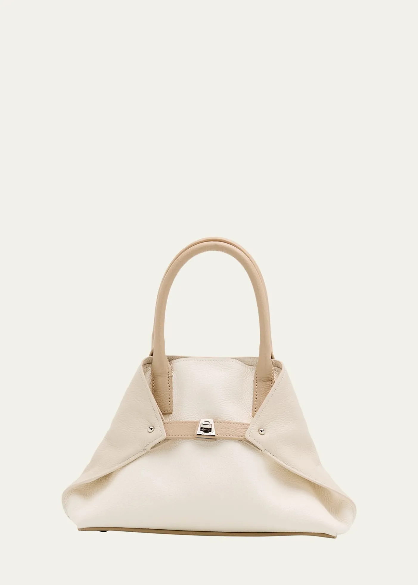 AkrisAi Two-Tone Leather Tote Bag