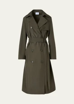 Akris puntoDouble-Breasted Crinkled Parachute Taffeta Belted Trench Coat