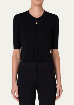 Akris puntoHalf-Sleeve Short Cardigan