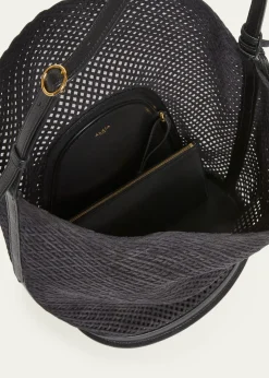 ALAIALe Hip Large Suede Mesh Bucket Bag