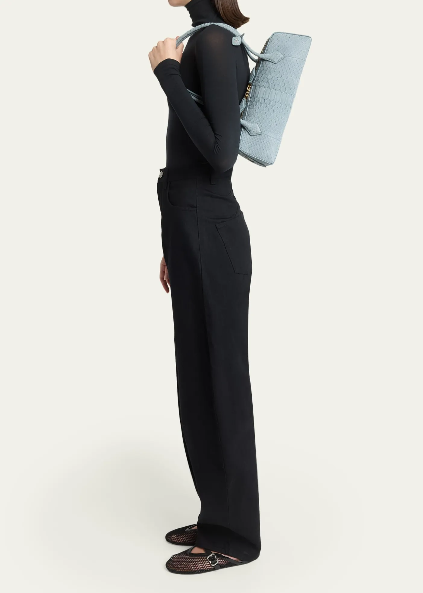 ALAIALe Teckel Medium Snakeskin Shoulder Bag