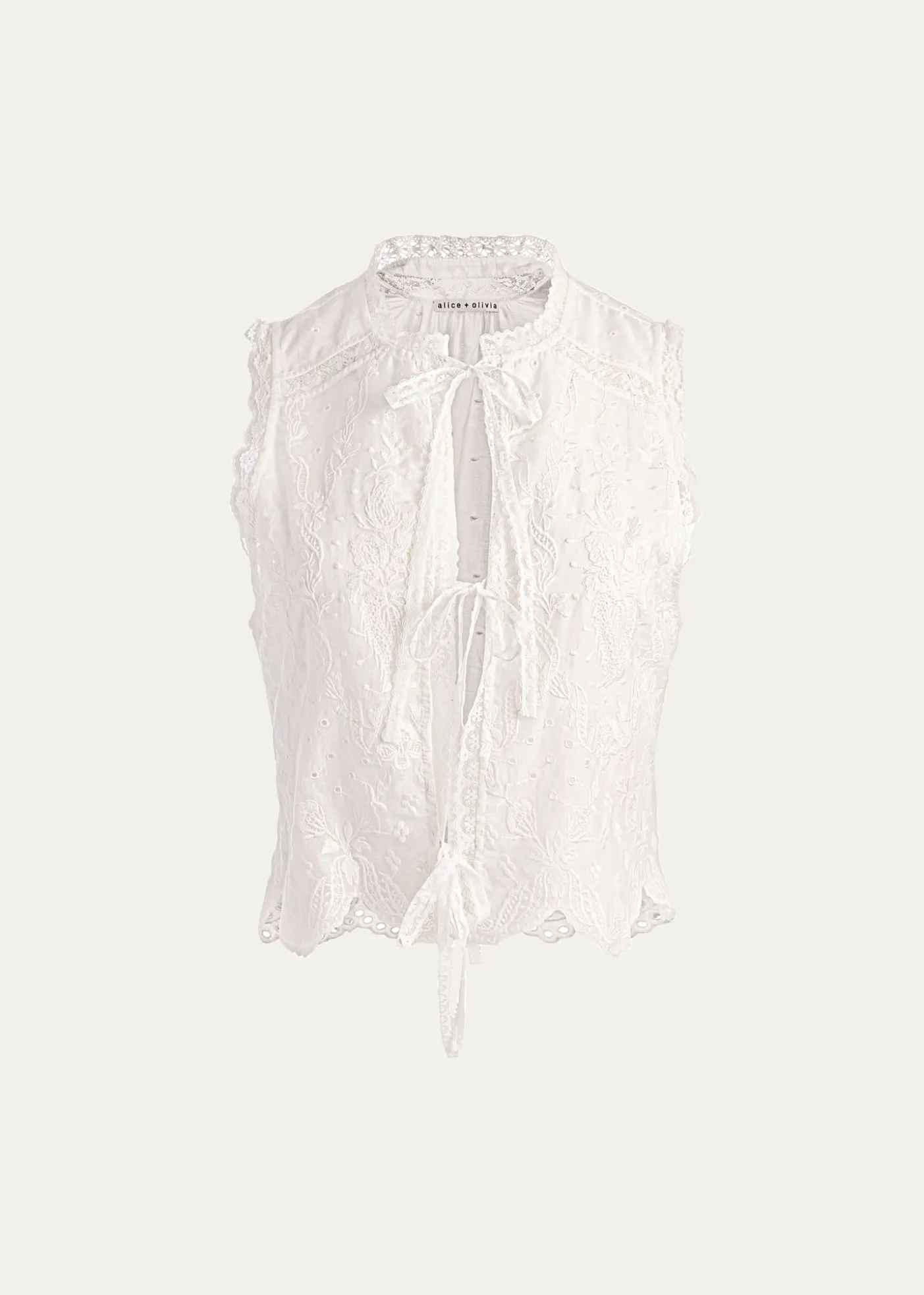 ALICE + OLIVIAAmal Embroidered Tank Top
