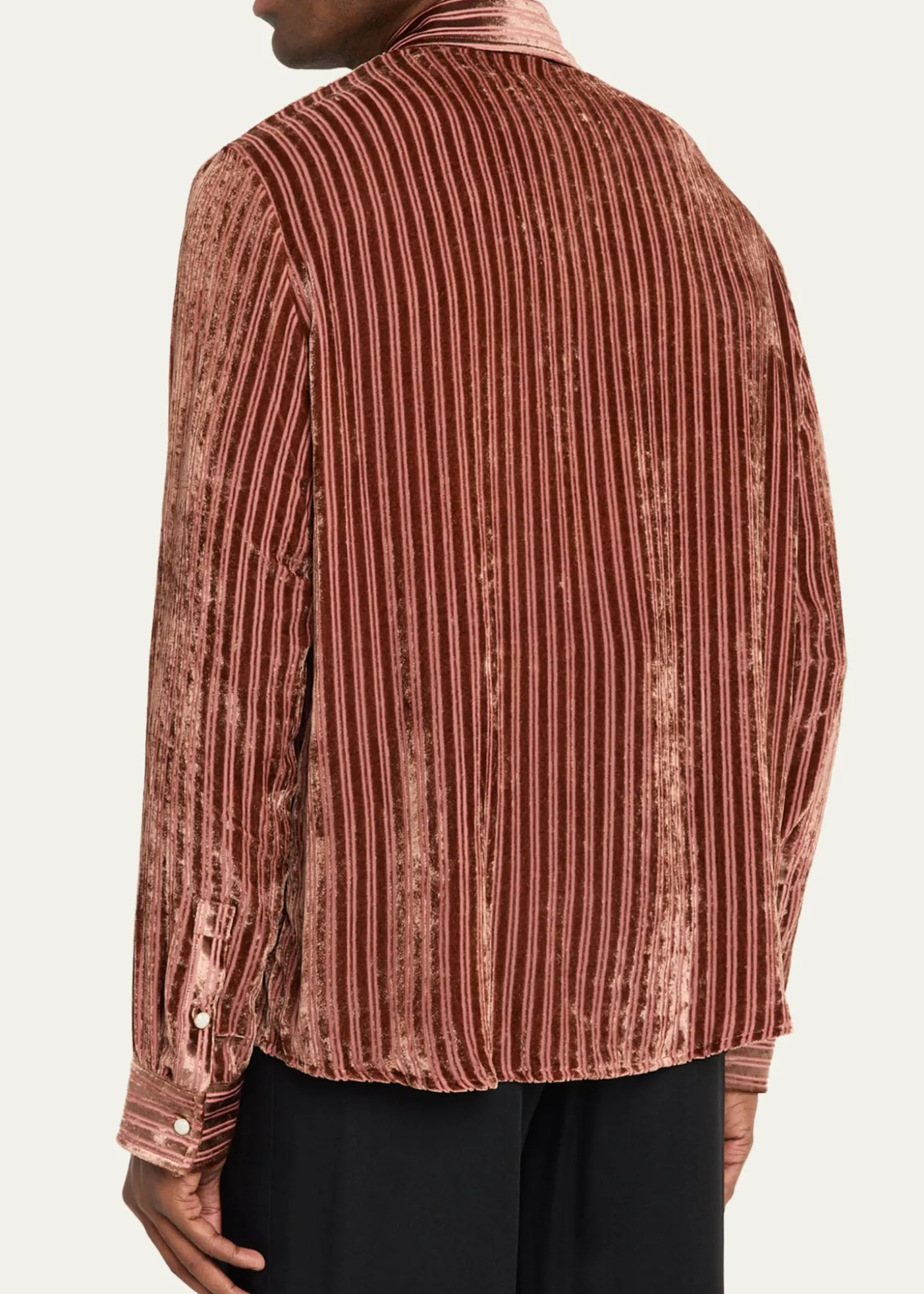 AmiriMen's Velvet Stripe Dress Shirt