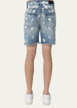 AmiriMen's Bleach Bandana Denim Shorts