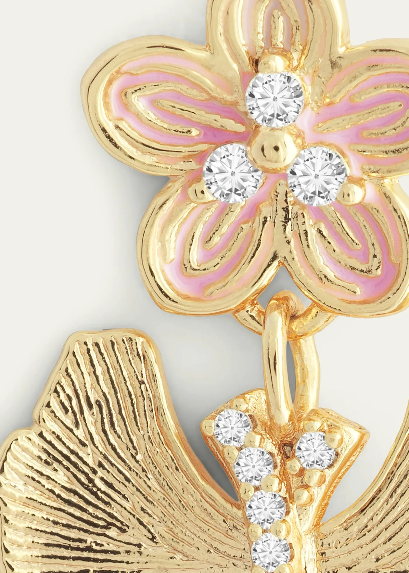 Anabel Aram JewelryCubic Zirconia Butterfly and Flower Earrings