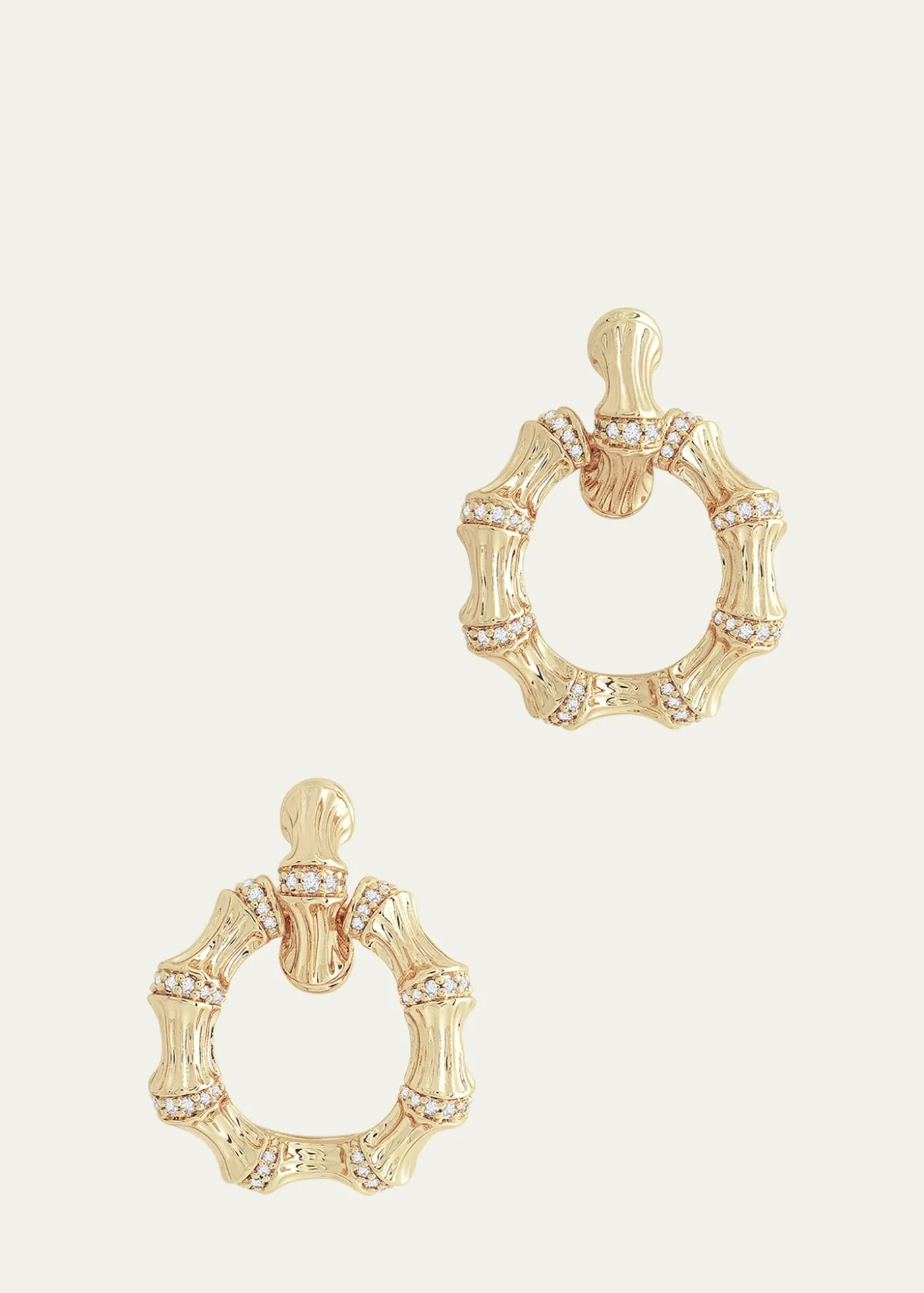Anabel Aram JewelryCubic Zirconia Bamboo Double Hoop Earrings