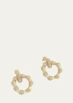Anabel Aram JewelryCubic Zirconia Bamboo Double Hoop Earrings