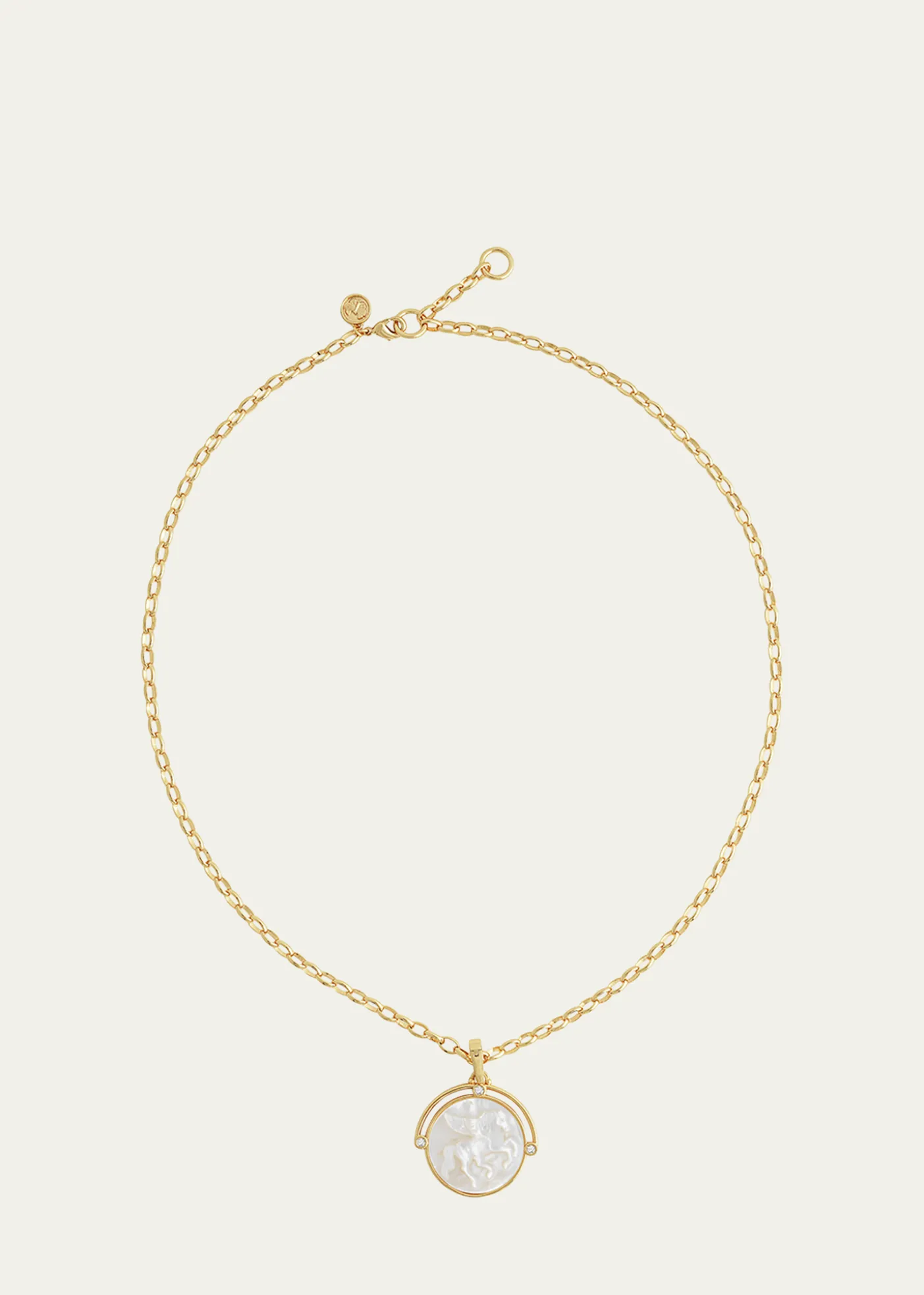 Anabel Aram JewelryPegasus Mother-of-Pearl Coin Pendant Necklace