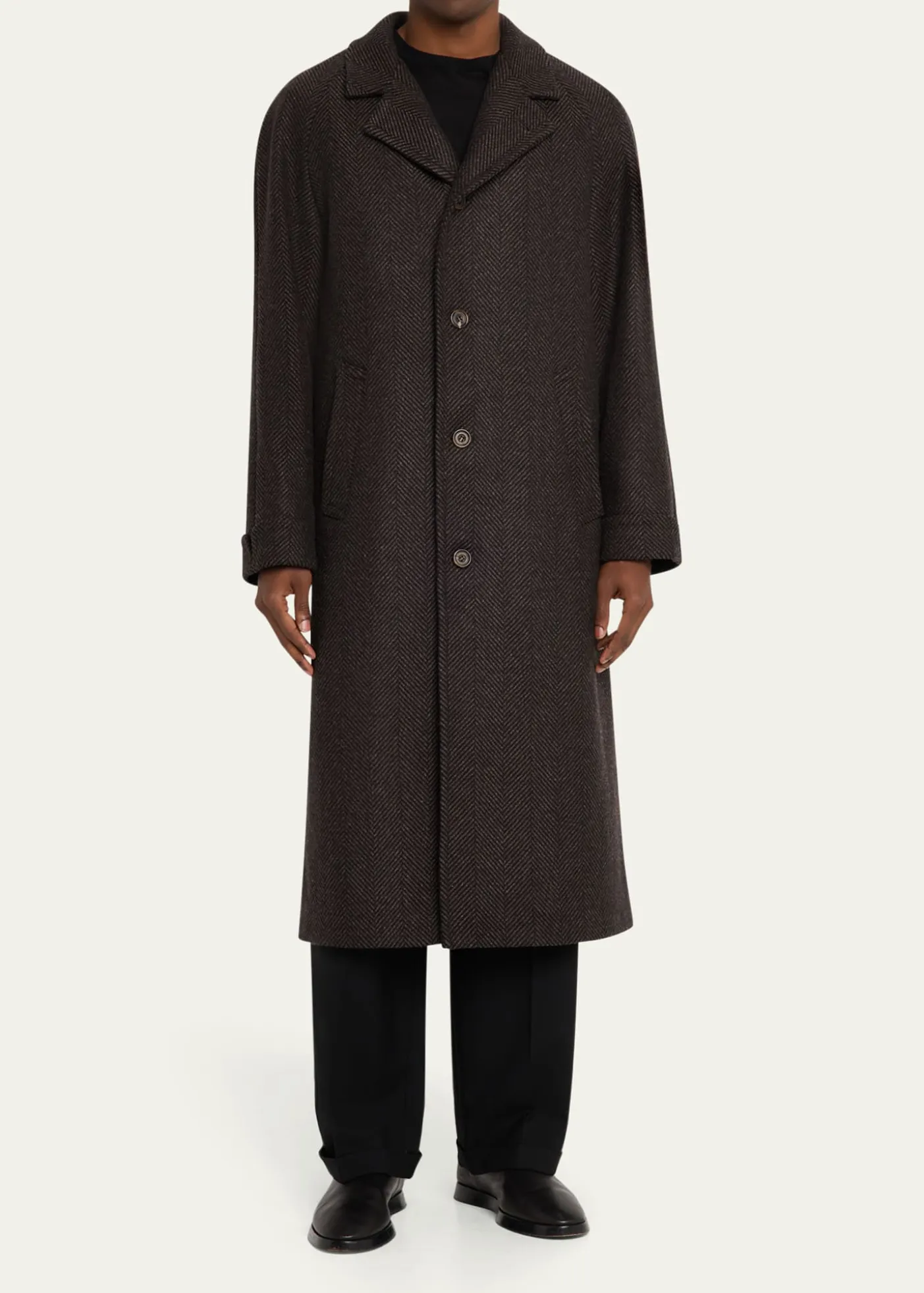 Anderson & SheppardMen's Herringbone Wool Overcoat