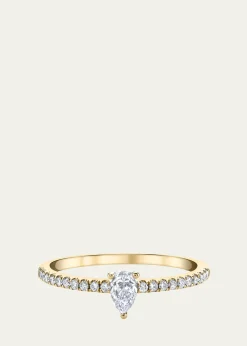 Anita Ko18K Yellow Gold Me/You Pear Shaped Diamond Pave Ring