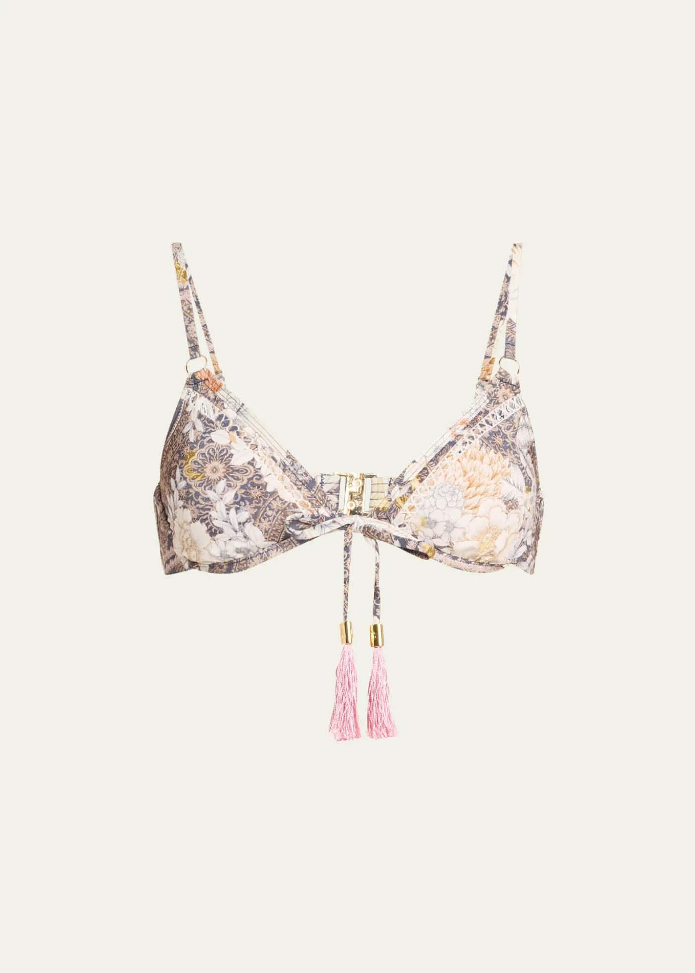 Aqua Blu AustraliaCrawford Floral Tassel-Tie Bikini Top