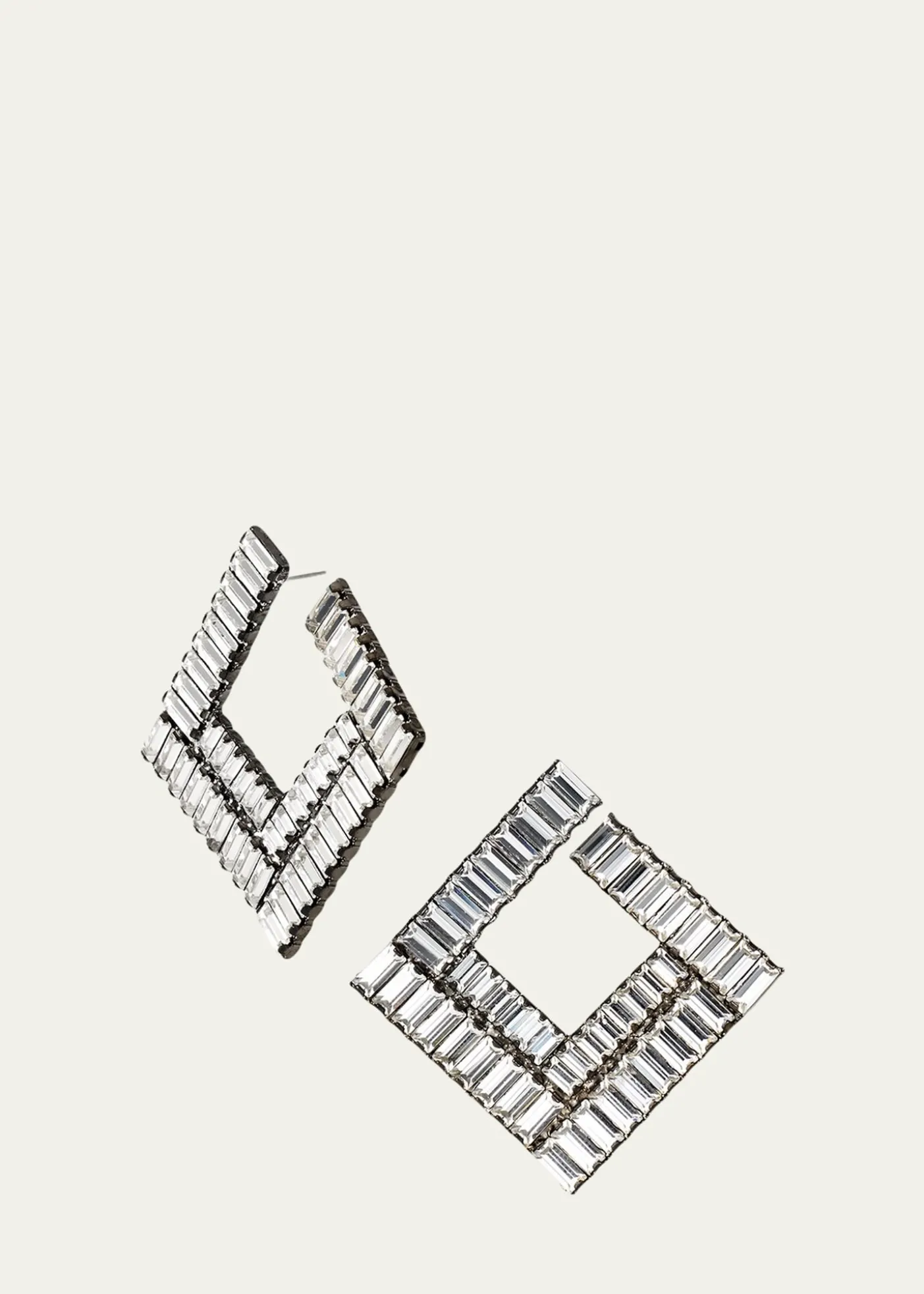 AudenBianca Square Forward-Facing Hoop Earrings, Clear