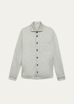 BaldassariMen's Linen, Silk and Cotton Herringbone Overshirt