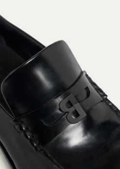 BalenciagaMen's Comfy B-Logo Calfskin Penny Loafers