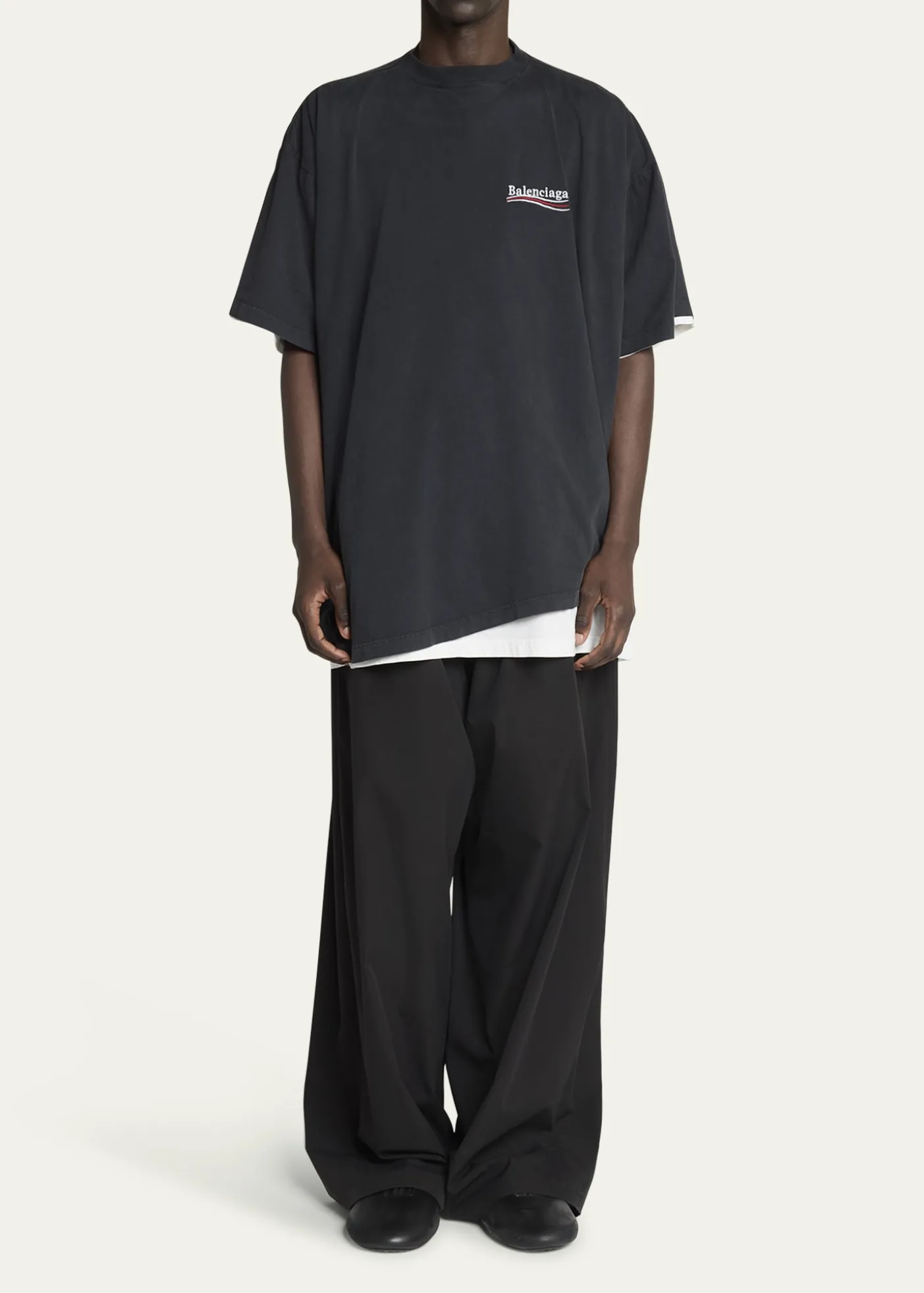 BalenciagaMen's Double-Layer T-Shirt