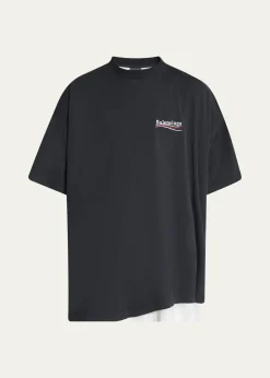 BalenciagaMen's Double-Layer T-Shirt