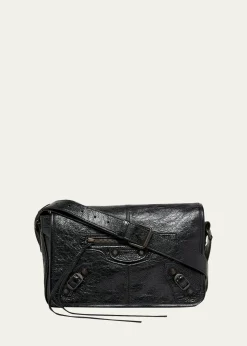 BalenciagaMen's Le City Flap Messenger Bag in Arena Lambskin