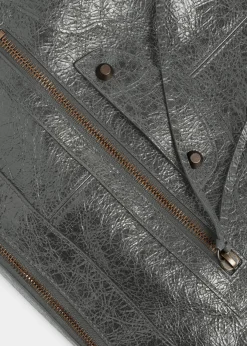 BalenciagaMen's Le City Moto Medium Leather Crossbody/Shoulder Bag