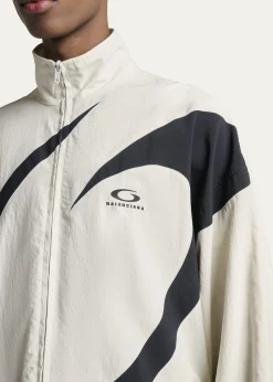 BalenciagaMen's Nylon Circle Logo Track Jacket