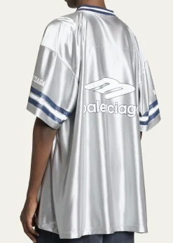 BalenciagaMen's Shiny 3B Football V-Neck T-Shirt