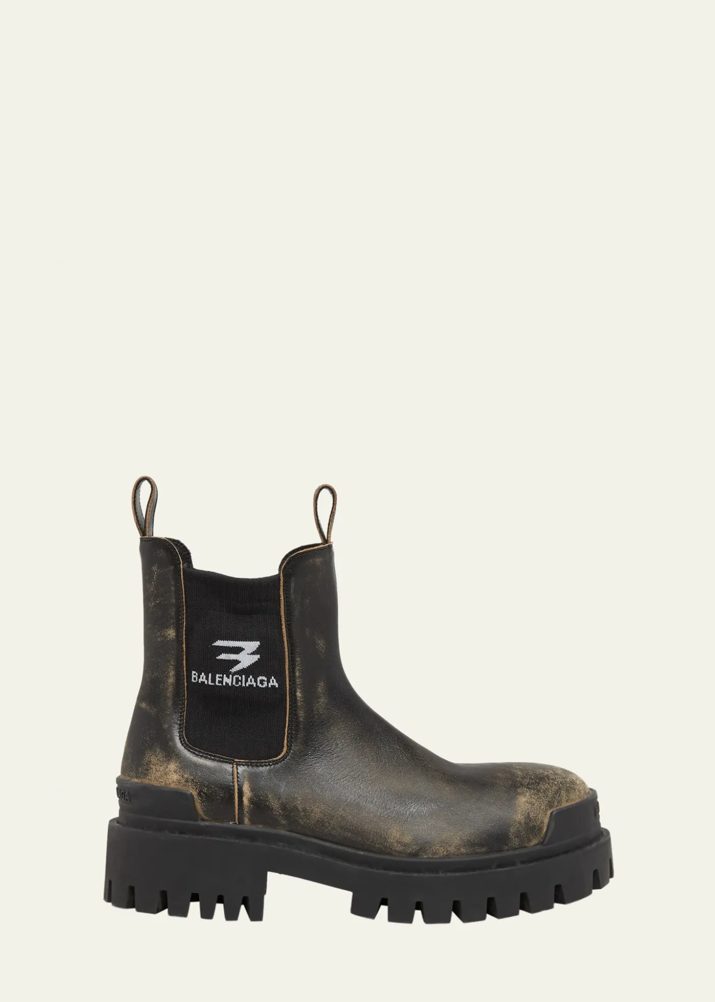 BalenciagaMen's Strike Worn-Out Leather Chelsea Boots