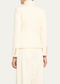 BalmainClassic Double-Breasted Fitted Wool Jacket