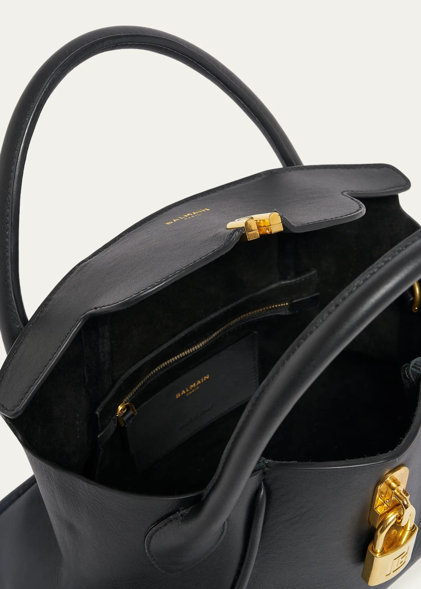 BalmainPulse Leather Top-Handle Bag