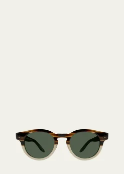 Barton PerreiraMen's Oxford Acetate Round Sunglasses