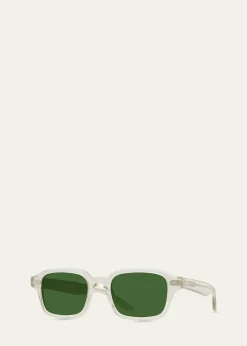 Barton PerreiraMen's Transparent-Acetate Rectangle Sunglasses