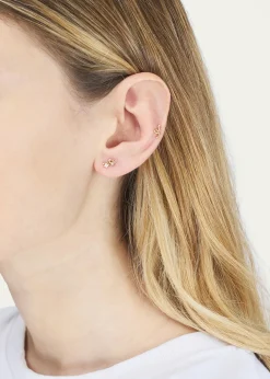 Bea BongiascaMini Loop Earring in 9K Yellow Gold with Diamonds, Single