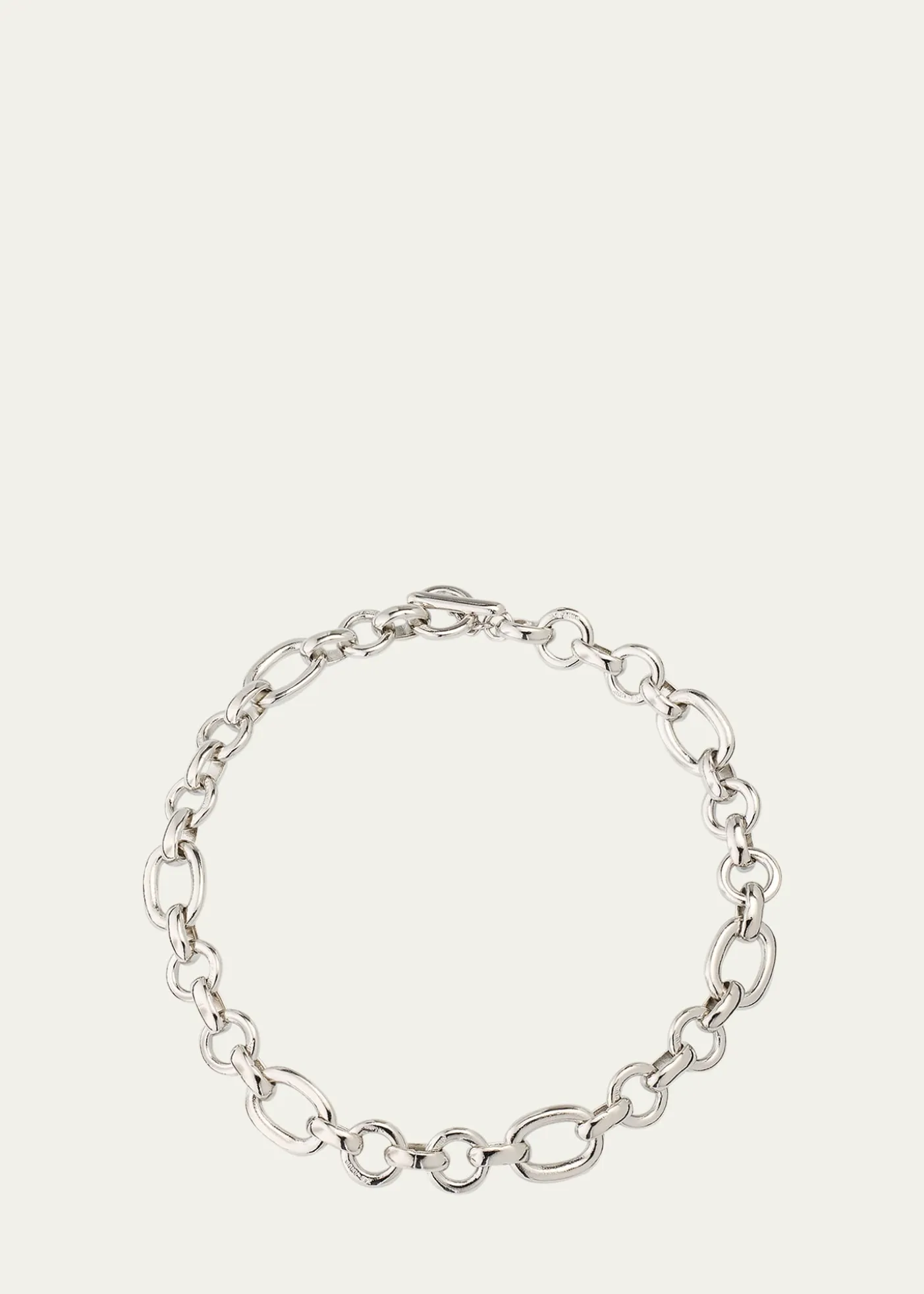 Ben-AmunDonia Silver Round and Oval Link Chain Necklace