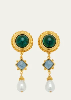 Ben-AmunMulti Stone Clip-On Earrings