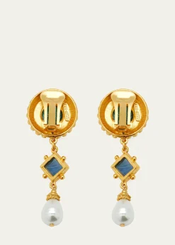 Ben-AmunMulti Stone Clip-On Earrings