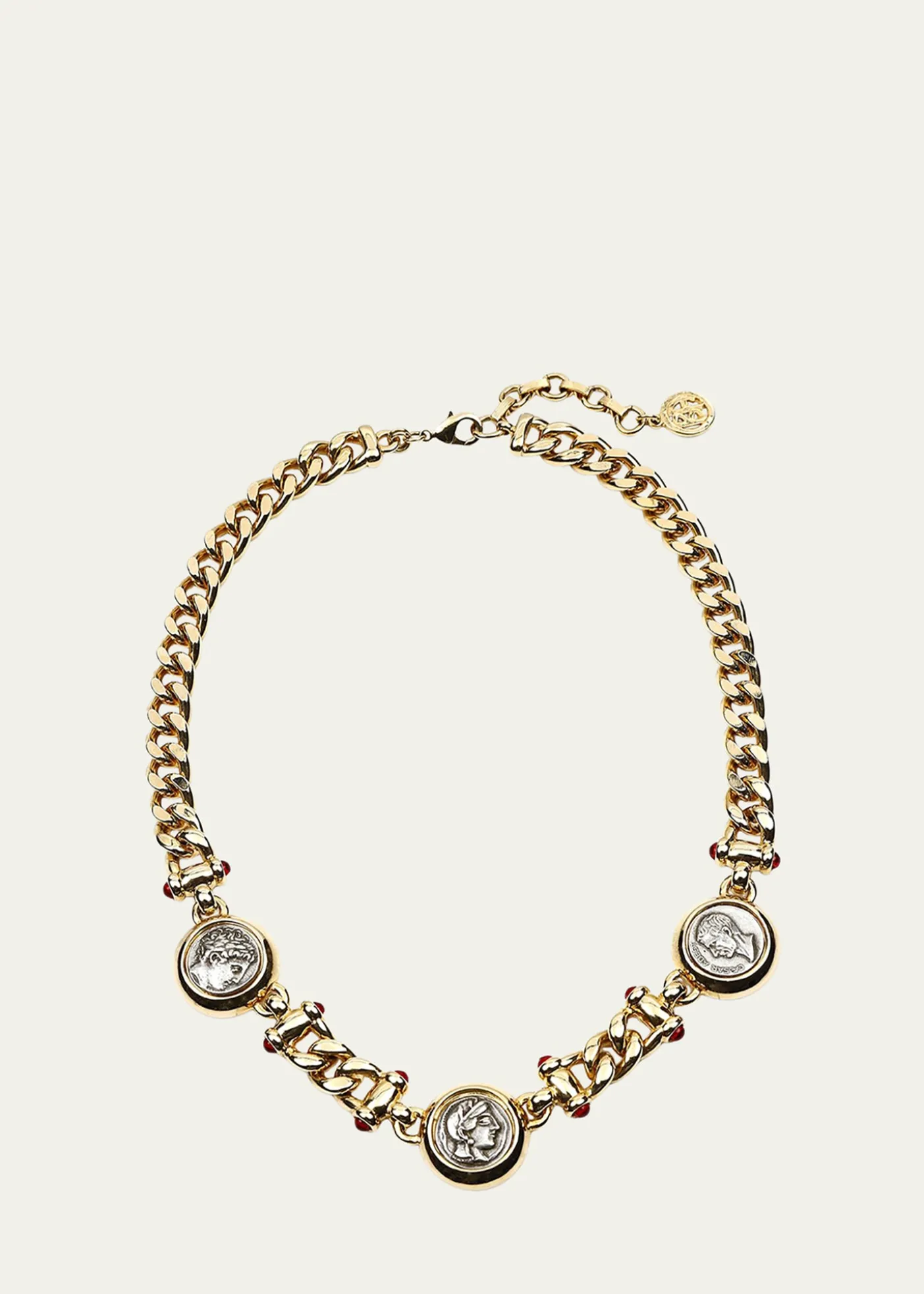 Ben-AmunRoman Coin 3-Station Necklace