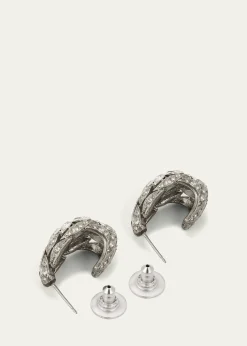 Ben-AmunSilver Crystal Hoop Earrings