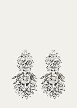 Ben-AmunSilver Crystal Peacock Drop Clip-On Earrings