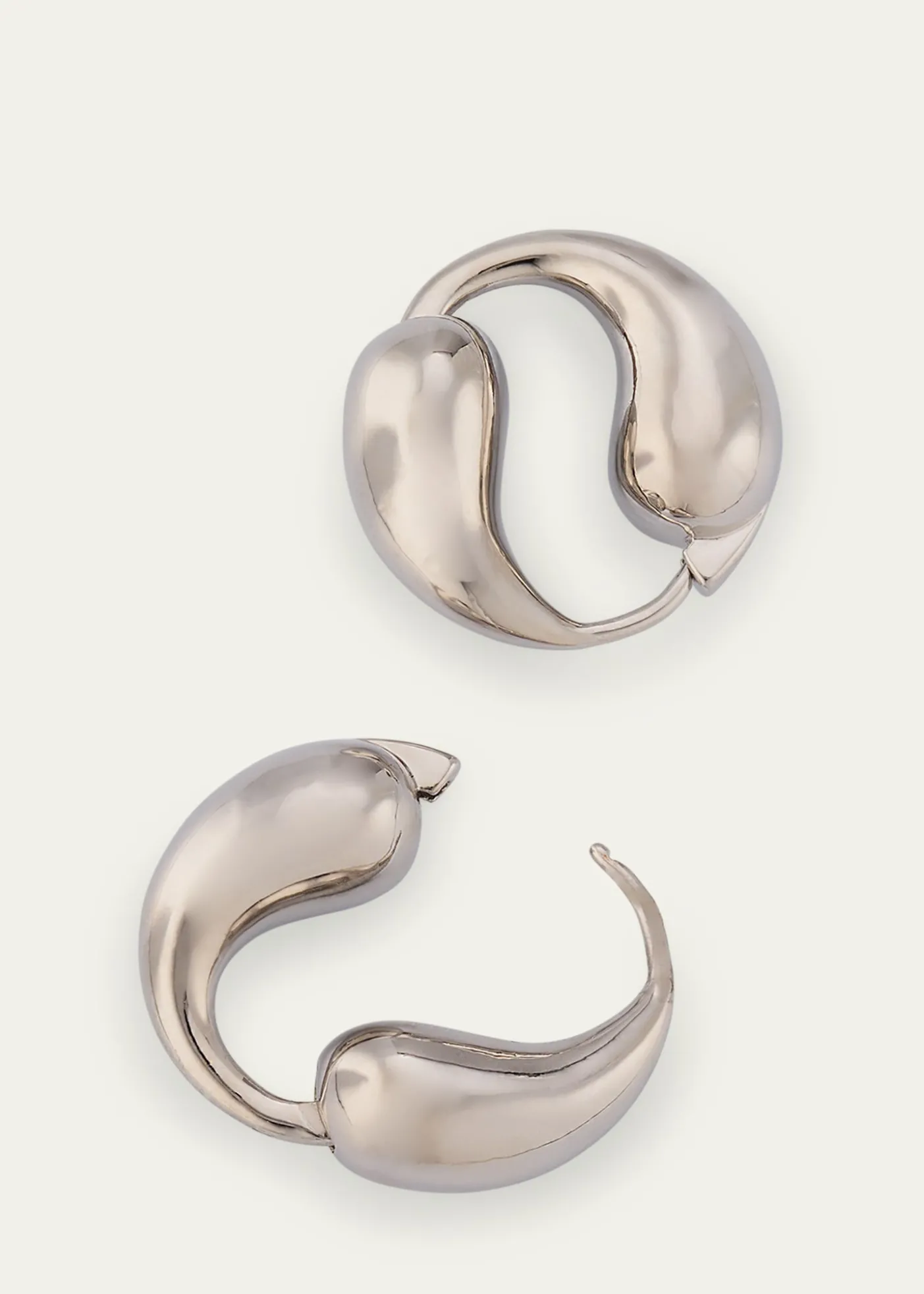 Ben-AmunSilver Plated Tapered Hoop Earrings