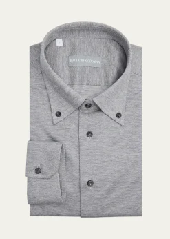 Bergdorf GoodmanMen's Cotton Pique Button-Collar Sport Shirt