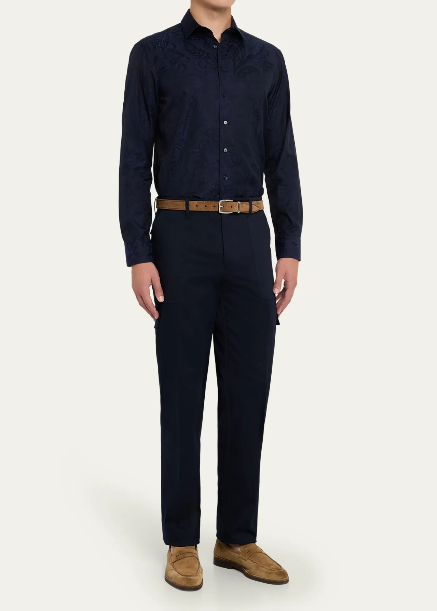 Bergdorf GoodmanMen's Suede Flex-Sole Penny Loafers