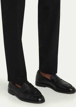Bergdorf GoodmanMen's Deerskin Flex-Sole Penny Loafers