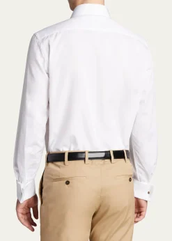 Bergdorf GoodmanMen's Formal Twill Fly-Front Dress Shirt