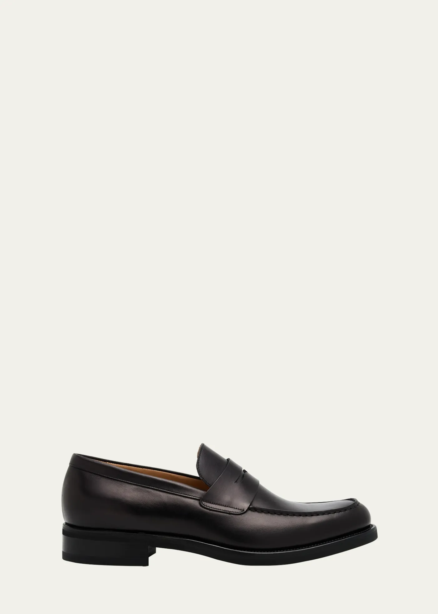 Bergdorf GoodmanMen's Matte Leather Rubber-Sole Penny Loafers
