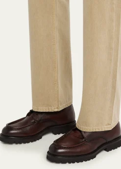 Bergdorf GoodmanMen's Moc-Toe Grained Leather Lace-Up Boots