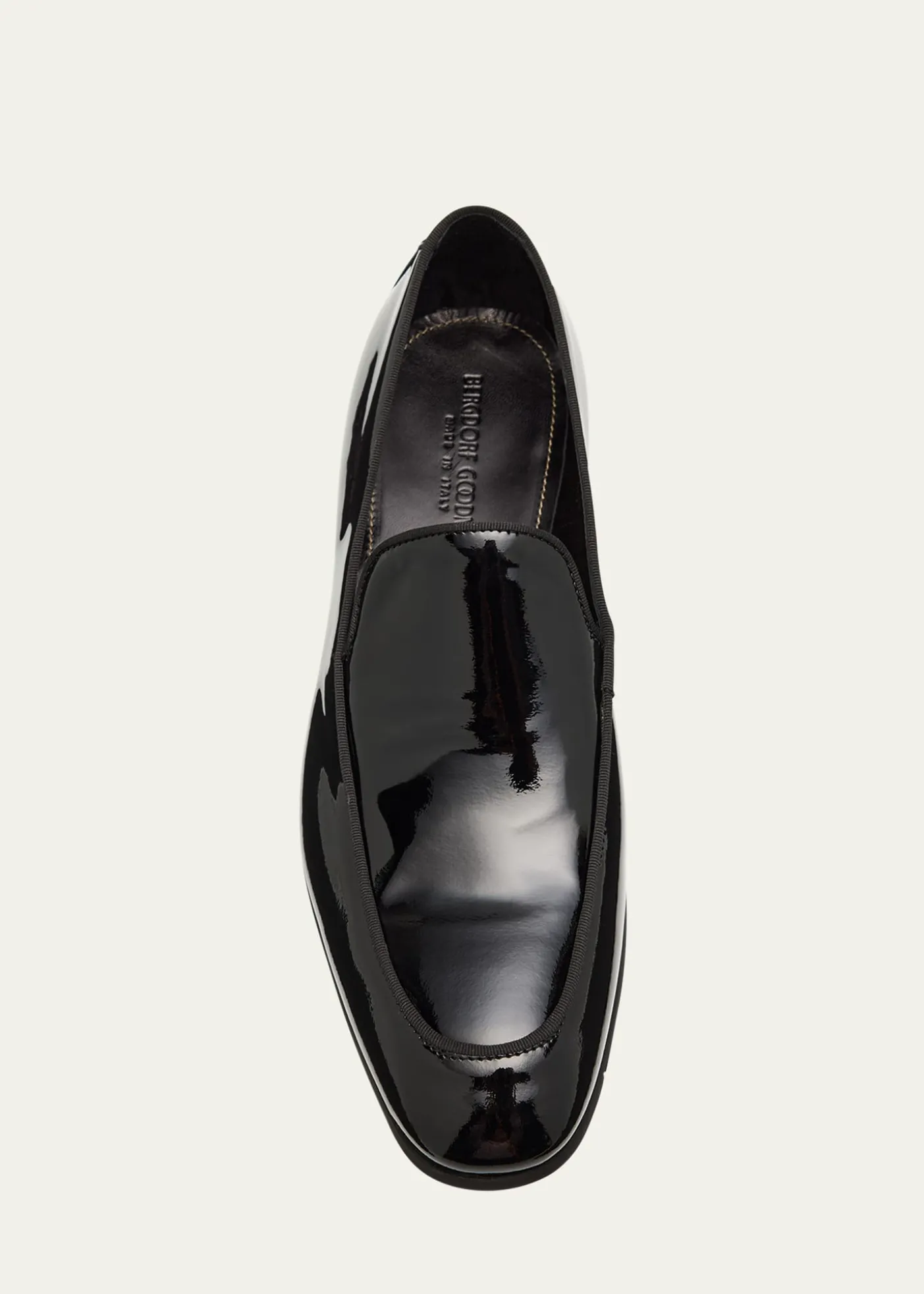 Bergdorf GoodmanMen's Piped Patent Leather Apron-Toe Venetian Loafers