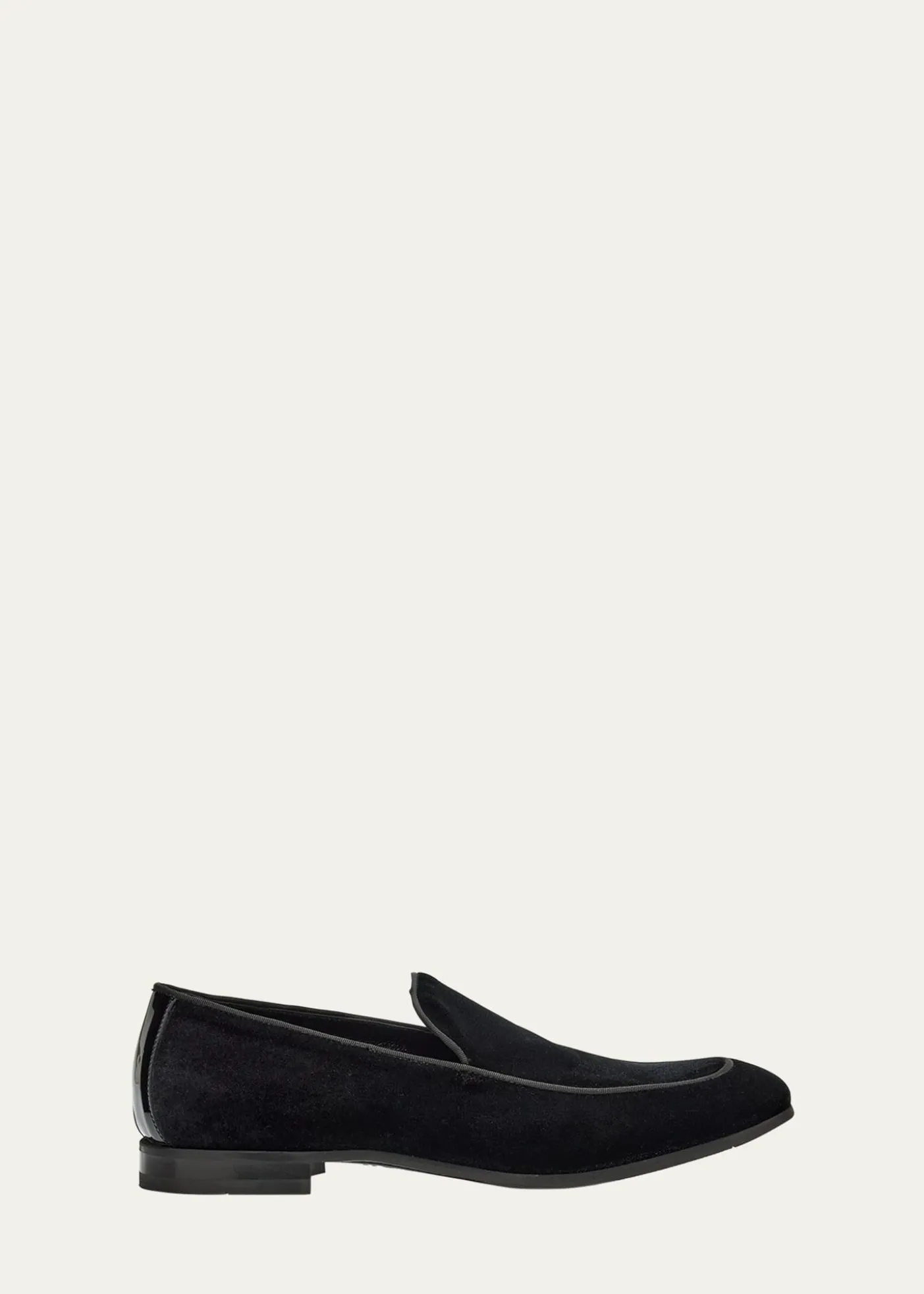 Bergdorf GoodmanMen's Piped Velvet Apron-Toe Venetian Loafers