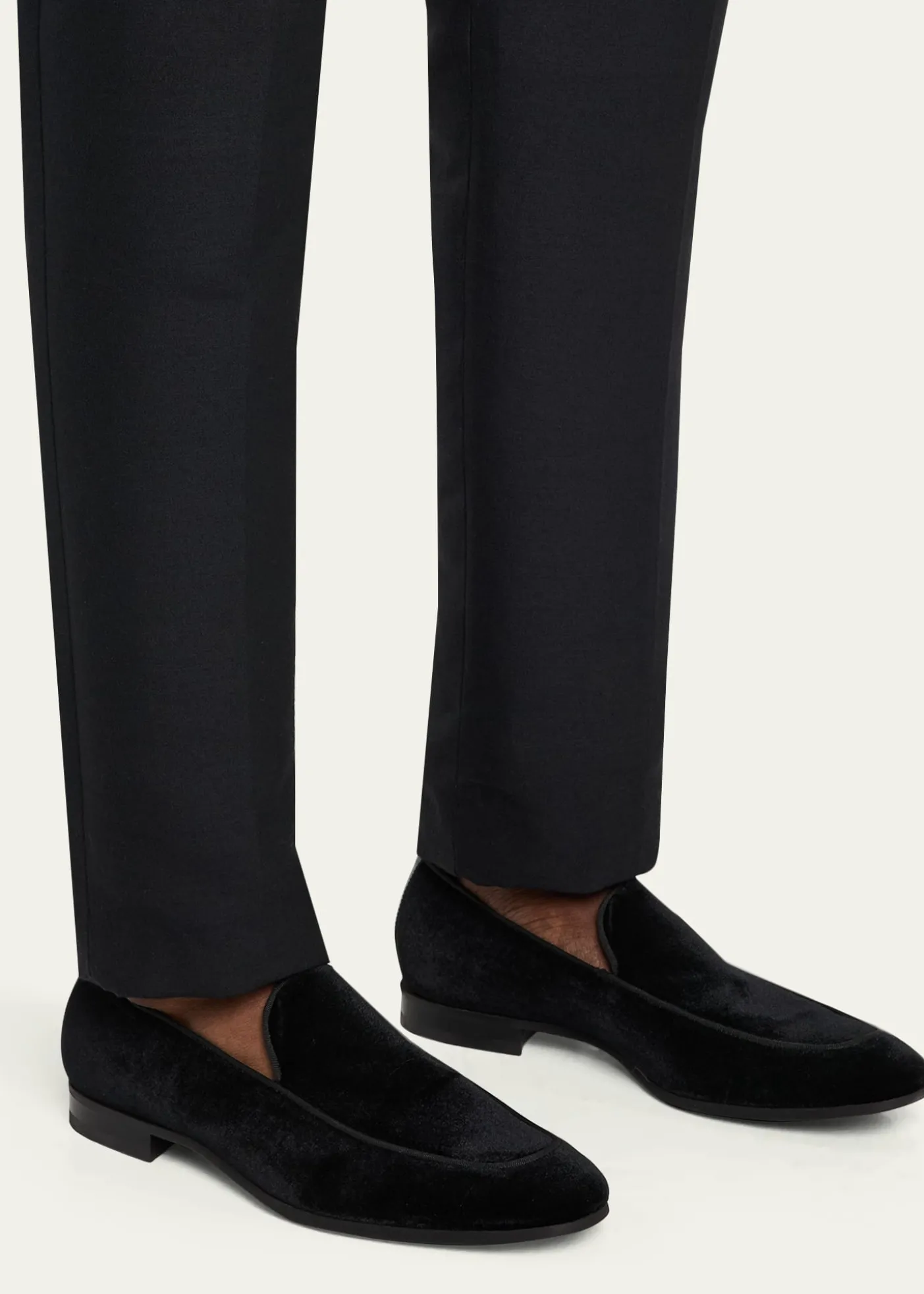 Bergdorf GoodmanMen's Piped Velvet Apron-Toe Venetian Loafers