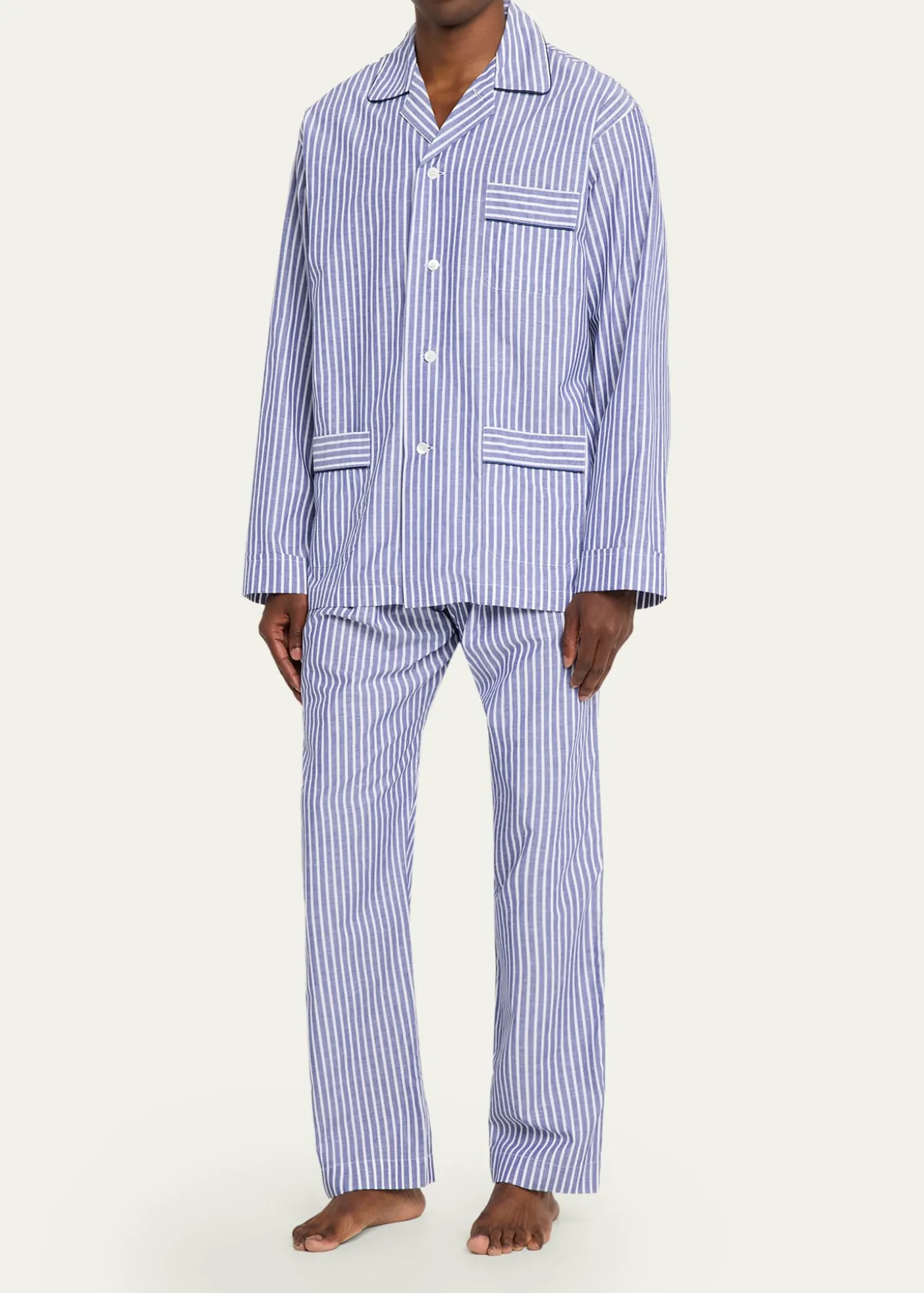 Bergdorf GoodmanMen's Striped Cotton Pajama Shirt